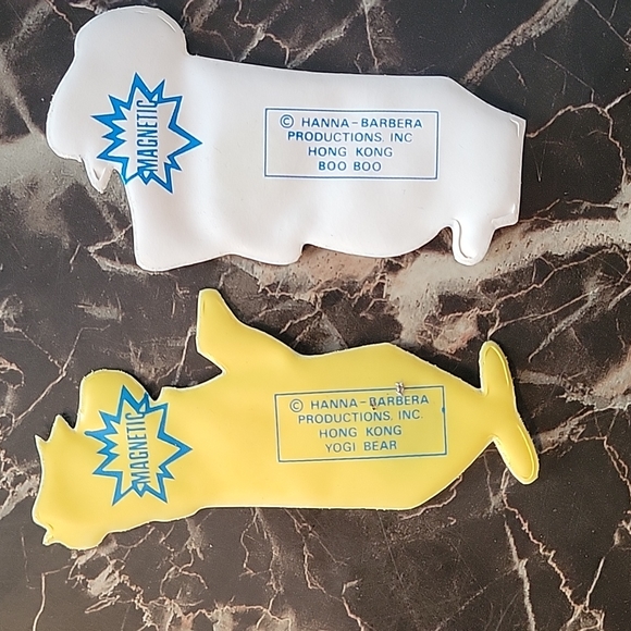 Vtg Lot of 2 Hanna-Barbera Puffy Magnets Magnetic Yogi, boubou - Picture 2 of 4
